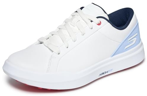 Skechers Damen Drive 6 Arch Fit Leather Relaxed Waterproof Golf Shoe Sneaker, Weiß, 39 EU