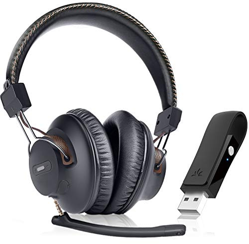 Avantree DG59M Bluetooth Kopfhörer mit Mikrofon für PS5 PS4 Wireless Kopfhörer mit USB Adapter für PC Laptop Computer Gaming Home Work Unterstützung Gaming Audio Gaming
