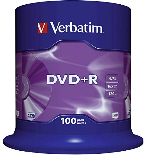 Verbatim 43551 DVD+R Rohling 4.7GB 100 St. Spindel, 100 Stück