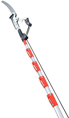 LINZI Teleskop-Baumschere 7 m mit 350 mm zusätzlicher Klinge, Astsäge, Baumschere zum Schneiden und Trimmen hoher Äste, Blätter, Sträucher