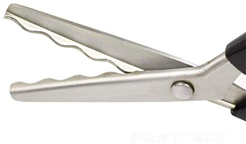 Sägezahn-Zickzack-Schere Edelstahl Professionelle Zickzack-Schneideschere Stoffdekoration Bastelschere mit Komfortgriff (18mm)