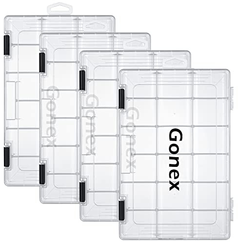 Gonex Köderboxen Angeln, Tackle Boxes, Transparente Kunststoff Angelbox | Transparente Kunststoff Angelbox, Trennwänden für Angelzubehör, Angelkoffer