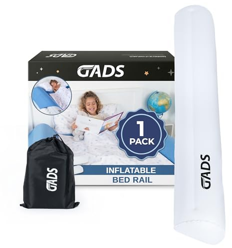 Gads 1-Pack Opblaasbare Bedhekken voor Kleuters - Veilige Reisbed Bumpers - Bedhek voor Kinderen - Opblaasbare Bedhekken voor Tweeling, Volle, Koningin, Koninginnen Bedden