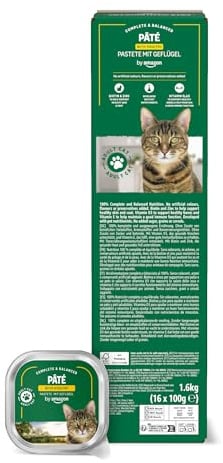 by Amazon Nassfutter für Katzen, Pastete mit Geflügel, 100g, 16er-Pack
