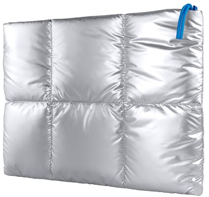 BAAGOAZ 13-14 Zoll Puffy Laptop Hülle Tasche, Gepolsterte Laptophülle aus Metallic-Silber, Wasserabweisend Schutzhülle Laptoptasche für 13-14 MacBook Chromebook PC Notebook, Damen & Herren