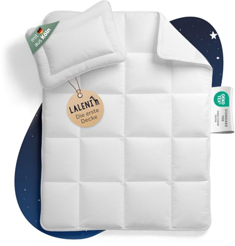 Laleni Baby Bettdecke und Kissen Set - Kinderbettdecke 100x135 cm + Babykissen 40x60 cm - OEKO-TEX zertifiziertes Baby Decke und Kissen Set - waschbare Kinderdecke 100x135 - Kinder Bettdecken Set Weiß