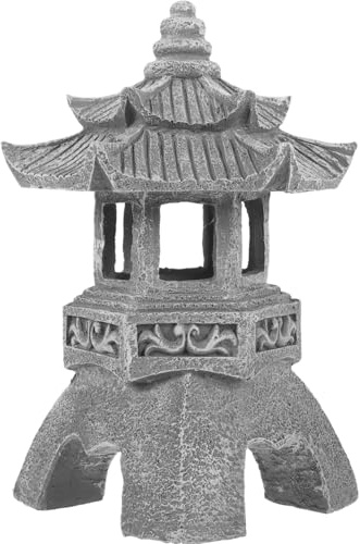 BESPORTBLE Solarbetriebene Japanische Zen Gartenlampe, Wetterfeste Deko Skulptur FüR AußEnbereich, Solar Rasenleuchte FüR Gartenweg Und Landschaftsbeleuchtung