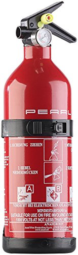PEARL Auto Feuerlöscher: Kompakter ABC-Feuerlöscher für Kfz & Co., 1 kg, 8A 34B C (Minifeuerlöscher, Pulverfeuerlöscher, Mini)