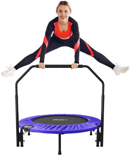 ATIVAFIT 102cm Faltbarer Trampolin mit verstellbarem Schaumstoffgriff Indoor für Erwachsene Ideal für Körperfitness-Training in Innenräumen Training Sport zuhause
