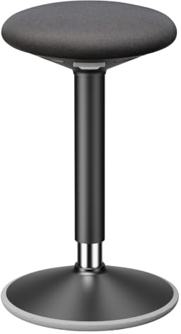 CAVO Office Ergo Sitzhocker schwarz Ergonomischer Wipphocker | Ø 320 mm, 360° Rotation, stufenlos höhenverstellbar von 560 – 810 mm - Belastbar bis 136 kg - für dynamisches Sitzen