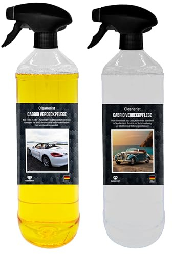1+1 Liter Cabrioverdeck Imprägnierung AP12 Versiegelung Reinigung AP30 Pflege Set Cabriodach für Verdecke aus Stoff, Leder, Kunstleder und Kunststoff