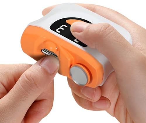 Elektrischer Nagelknipser, Elektrischer Nagelschneider, Automatischer Nagelknipser, 2 In 1 Nageltrimmer Nagelpolierer, 2 Modi, 3 Einstellstufen Für Babys, Ältere Menschen Und Erwachsene(Orange)