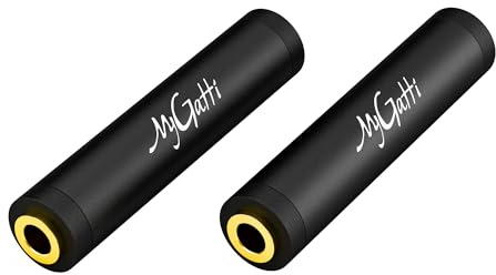 Mygatti 3.5mm AUX Buchse auf Buchse vergoldete Kupplung (2er-Pack),1/8 Stereo Jack auf 1/8 Stereo Jack Adapter, AUX Buchse Verbinder/Adapter Kompatibel mit Kopfhörer, Auto Stereo,Matt-schwarz
