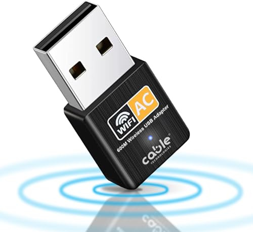USB WLAN Stick Dual Band 2.4/5 GHz, 600 Mbps WLAN Adapter, WLAN Empfänger, Plug and Play, Wireless Netzwerkadapter für PC/Desktop/Tablet/Laptop, kompatibel mit Windows & Mac OS (10.9-10.15)