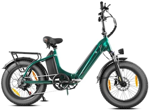 Skivogr 20'' Elektrische Fatbike mit Großen Reichweite,48V 18A*2 Doppelakku | 80N.m 250W Heckmotor & 25km/h,Hydraulische Bremse, 180 kg Belastbar, Tiefeinsteiger E Bike Klapprad für Erwachsene