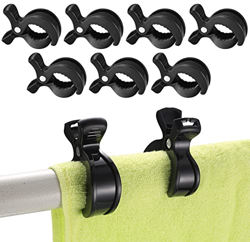 9 Stück Kinderwagen Klammern, Clips Haken zur Befestigung von Spielzeug | ur Befestigung von Spielzeug, Abdeckung, Sonnenschutz am Kinderwagen, Buggy, Babyschale Clips - Schwarz (Schwarz)