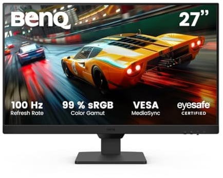 BenQ GW2790E 27 Zoll Eye-Care Gaming Monitor, 100Hz, 1920x1080p, IPS, integrierte Lautsprecher, Wandhalterung, Thin Bezel, Smarte Helligkeitsanpassung, 2X HDMI, DisplayPort