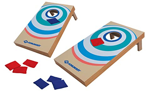 Schildkröt Cornhole Set aus FSC-Holz, Wurfspiel für Garten & Park | Zielen, werfen, punkten: 2 Holzboards und 8 Bean Bags für Garten, Park, Camping und Urlaub