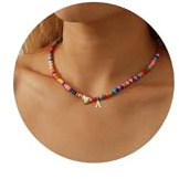 Bunte Perlenkette für Frauen Mädchen Buchstaben Kette Herz Anhänger Schmuck | Initialen Handgefertigt Boho Choker Personalisierte Geburtstagsgeschenk Adventskalender Geschenke für Damen Kinder Teenager