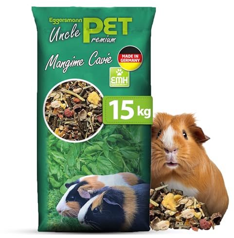 Eggersmann Uncle Pet 15 kg Meerschweinchen Futter | Premium Meerschweinchenfutter - Müsli für Meerschweinchen mit der natürlichen Kraft aus Kräutern, Gemüse und Obst (15kg Sack)
