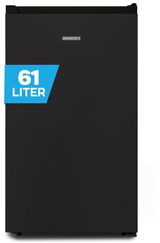 Heinrich´s Gefrierschrank 61Liter, Mini Gefrierschrank, -18°C Freezer 3x Gefrierschublade, 7 Stufen Temperaturregler,Airflow, wechselbarer Türanschlag, schwarz