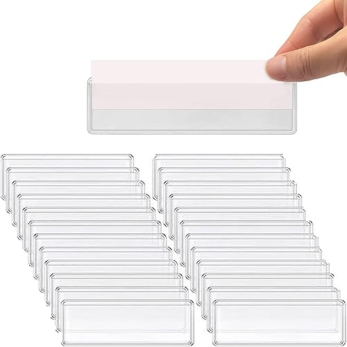 Owl Focus Etikettenhalter Selbstklebende Regaletiketten Transparente Regaletiketten Karteikartentaschen Plastikschubladen Aktenschrank-Aufbewahrungsbehälter Etikettenhalter für Supermarkt Bücherregal