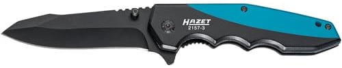 Hazet Klappmesser 2157-3 I Outdoor Taschenmesser mit hochwertiger Edelstahl-Klinge I Aluminium-Griff mit Fingermulden für den Einsatz in Werkstatt, Industrie oder Hobby