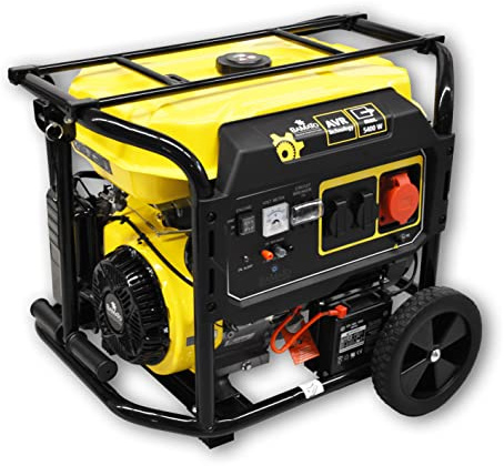 BAMATO Stromerzeuger BGE-5400 Notstromaggregat Generator | Mit Elektrostarter & max. 5,4 kW | AVR-Spannungsregelung | 400V & 230V | 25L Tank