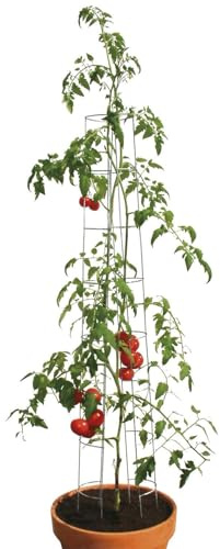 bellissa Tomaten Rankhilfe Tomatenturm 3er-Set Stahl verzinkt 120 cm | Rankgitter für Gurken etc., stabile Pflanzenstütze für Garten, Hochbeet & Töpfe, wetterfest & wiederverwendbar
