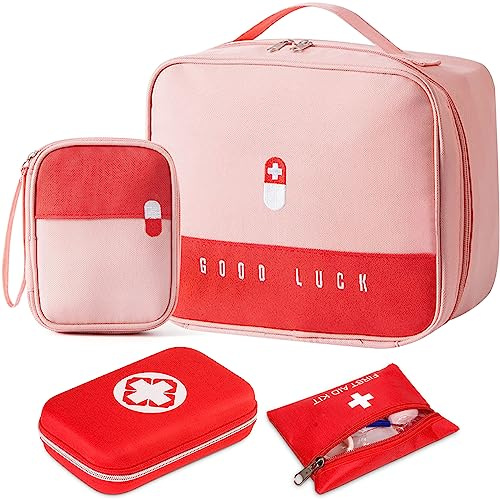 YUTUY 4er Medikamententasche, Große Kapazität Notfalltasche, Wasserdicht, Erste Hilfe Tasche, Tragbar, Reiseapotheke