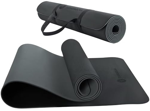 TASHIDROLMA Yogamatte Rutschfest, TPE Yoga Matte Mit Tragegurt, Sportmatte, Gymnastikmatte, Für Pilates Fitnessstudio, Zuhause, Reisen, 183x61cm Dicke 6 mm