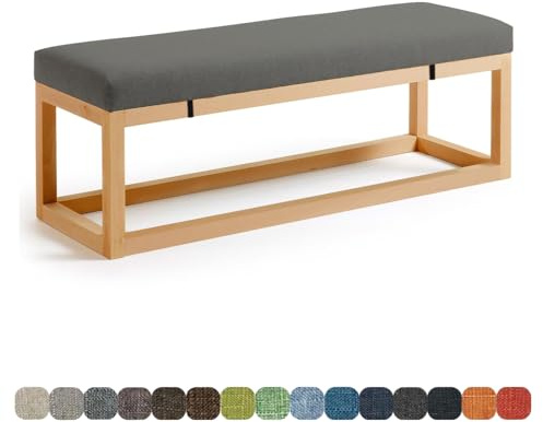 Lsjoaw Bankauflage Bankkissen Sitzauflage Sitzkissen Bank 150X35X3CM Stuhlkissen Bankpolster Schaukel mit abnehmbarem Bezug für Fensterbank Outdoor Gartenmöbel Terrasse Drinnen Sitz,Dark Grey
