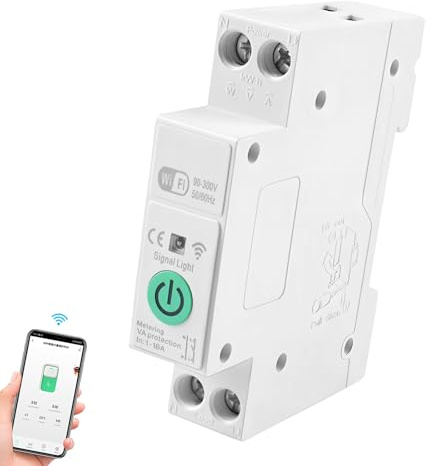 Oblinple WLAN Smart Schalter 1P Hutschiene für Smart Life, 1-63A | TUYA WIFI Leitungsschutzschalter mit Leistungsmessung Zeitschaltuhr für Smart Home mit Alexa Google Assistant