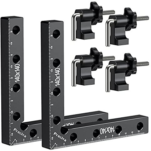 90 Grad Positionierwinkel, Preciva Rechtwinklige Klemmen aus Aluminiumlegierung (14 cm/5,5 Zoll), professionelle Holzbearbeitungswerkzeuge, Zimmermannswinkel für Holzbearbeitung, Heimwerken, Handwerk