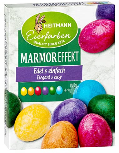 Heitmann Eierfarben - Marmoreffekt - 6 flüssige Eierfarben, 1017216, 30 Milliliters, gelb, rot, violett, grün, orange, blau, 5 ml