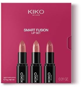 KIKO Milano Smart Fusion Lip Set 03, Lippen-Set Mit 3 Lippenstiften Mit Glänzendem Finish