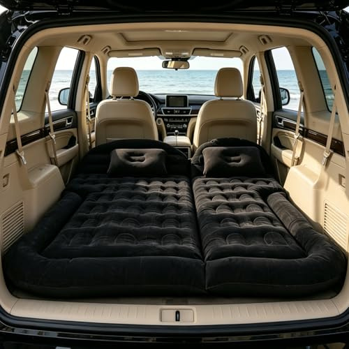 Icelus Auto Matratze SUV Luftmatratze with Luftpumpe 175 * 130 * 15 cm Aufblasbare Camping Kombi Luftbett für Auto Rücksitz Dickere Kofferraum Matratze Bett für Camping Outdoor Traveling