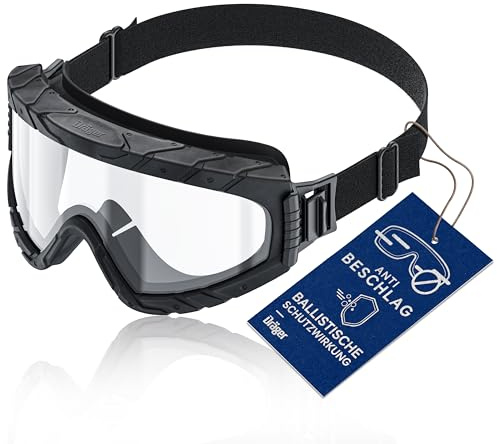 Dräger X-pect 4800 Schutzbrille Arbeitsschutzbrille oder Vollsichtbrille beschlagfrei, kratzfest, bruchfest, Staubschutzbrille, Polycarbonat-Scheibe – optimal für Baustelle, Labor & Werkstatt, Schwarz