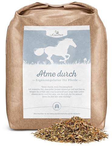 Krauterie „Atme durch! (3500 g) für Pferde in Spitzenqualität - Artgerechtes Ergänzungsfutter aus Pferdekräutern, frei von künstlichen Zusätzen, melassefrei, getreidefrei, zuckerfrei