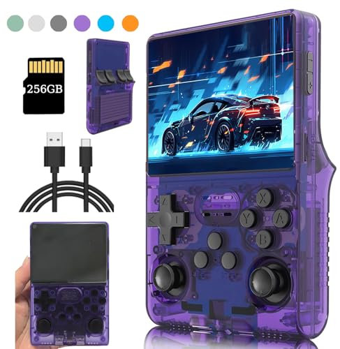 R40S PRO Retro Handheld Spielkonsole 256GB mit 30000+Spielen, Linux System 3,5-Zoll IPS Bildschirm Videospielkonsole für Jungen und Mädchen