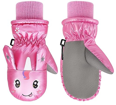 MoKo Kinder Skihandschuhe, Winter Fäustlinge Handschuhe Winddicht Wasserdicht Sport Handschuhe für Skifahren Radfahren Snowboarden Outdoor-Aktivitäten für Jungen Mädchen