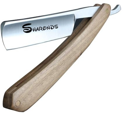 Herren Rasierpinsel Rasiermesser mit Box Manuelle Classic Wood (braun) | Griff Barber Rasierer