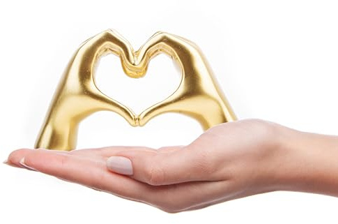 Kleine Herz-Hände-Skulptur-Dekoration für Wohnzimmer, Schlafzimmer, Bücherregal, Couchtisch und Büro-Display, Liebe-Finger-Statue moderne ästhetische Heimdekoration, einzigartiges Geschenk für