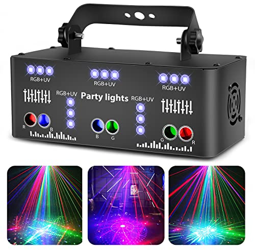 Discolicht Partylicht, LED RGB Licht DJ Projektor Musikgesteuert DJ Disco Lichter, DMX Effektstrahler Für KTV Familientreffen Hochzeit Geburtstag Halloween (LTB337021)