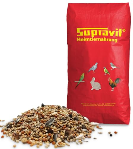 Supravit Großsittichfutter 25kg - Körnermischung für Großsittiche | - Großsittich Vogelfutter mit Sonnenblumenkerne - Körnerfutter für Sittiche - enthält wichtige Nährstoffe & Mineralien