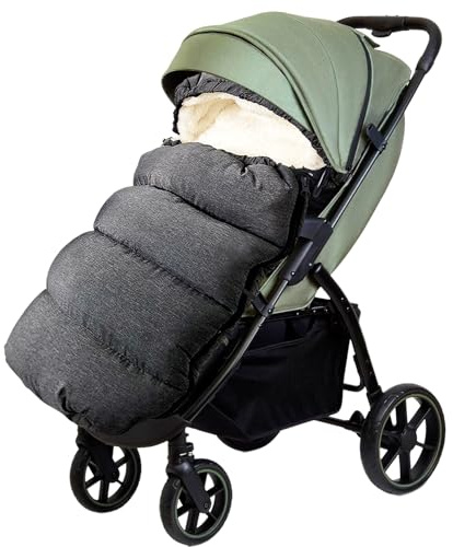 Universal Fusssack Winter Baby Kinderwagen, Baby Fußsack Kinderwagen Winter, Fußsack Buggy, Kinder Winterfußsack, Babyfußsack für Kinderwagen Sportsitz Babyschale, Verdicktes Design, Dunkelgrau