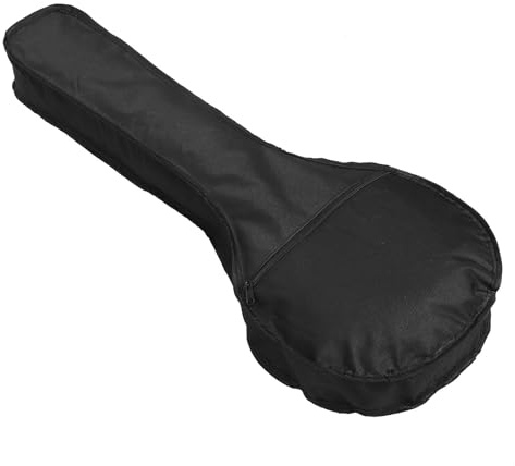 DECOMELODY Schwarze Mandolinen Stoßfest Aufbewahrungstasche aus Oxford Stoff und Vielseitig mit Verstellbarem Schultergurt für Einfachen Mandolinen Transport im Alltag