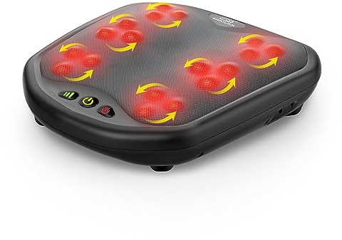 Snailax Shiatsu Fussmassagegerät mit Wärmefunktion,18 Flexible Kneading Massageköpfen, Massagegeräte für alle Fußgrößen, Fußwärmer, elektrisches Fußmassagegerät zur Entspannung, Geschenke