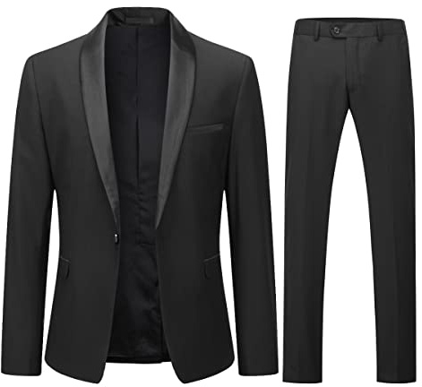 YOUTHUP Anzug Herren Anzug Slim Fit 2 Teilig Anzüge Schalkragen Herrenanzug für Hochzeit Business