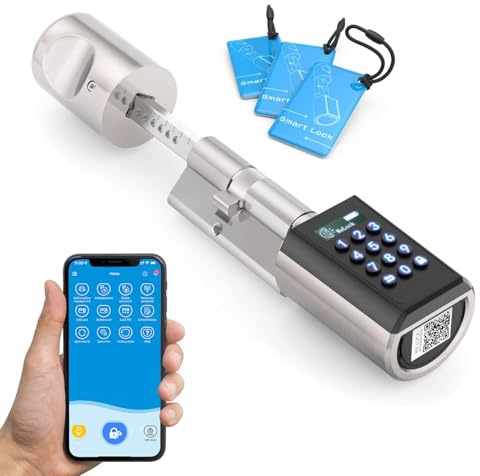 WELOCK PCB41 Elektronisches Türschloss mit Zahlencode,Karte,App,WiFi | Smart Türschloss Code,Welock türschloss IP65,elektronisches türschloss haustür für Türen von 50-100mm,Haustürschloss